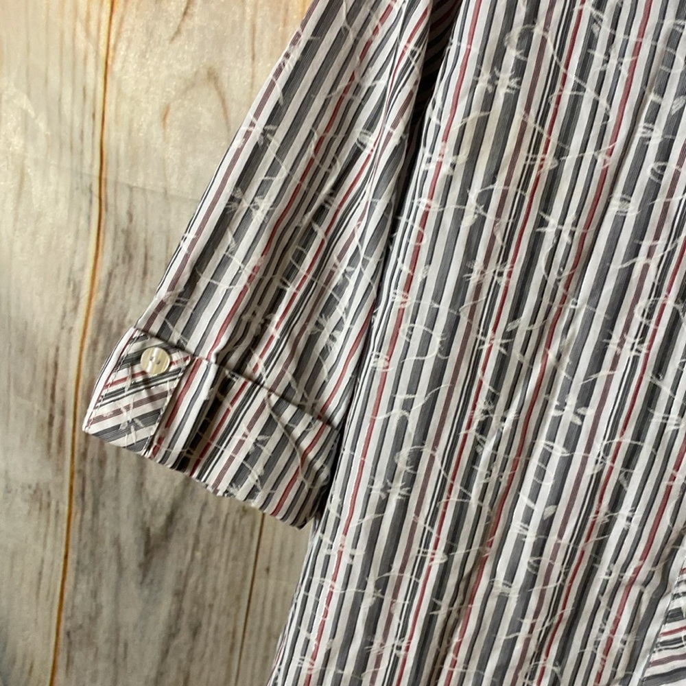 BonWorth Tab Sleeve Striped Button Down Shirt - Picture 4 of 6